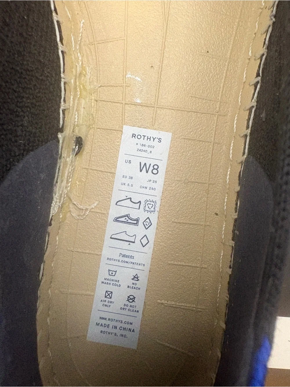 Rothys Black knit Slip-On Espadrille Flats EUC Size 8